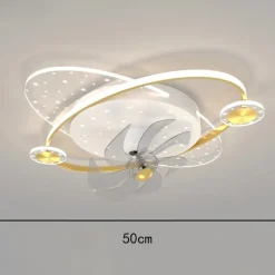 Ceiling Fan with Light App & Remote Control 50cm 3-Light Dimmable 6 Wind Speeds Modern Ceiling Fan for Bedroom, Living Room, Small Room 110-240V