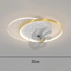 Ceiling Fan with Light App & Remote Control 50cm 3-Light Dimmable 6 Wind Speeds Modern Ceiling Fan for Bedroom, Living Room, Small Room 110-240V