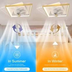 Ceiling Fan with Light App & Remote Control 50cm 3-Light Dimmable 6 Wind Speeds Modern Ceiling Fan for Bedroom, Living Room, Small Room 110-240V