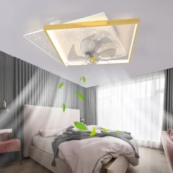 Ceiling Fan with Light App & Remote Control 50cm 3-Light Dimmable 6 Wind Speeds Modern Ceiling Fan for Bedroom, Living Room, Small Room 110-240V