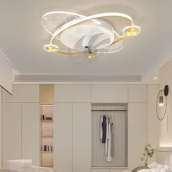 Ceiling Fan with Light App & Remote Control 50cm 3-Light Dimmable 6 Wind Speeds Modern Ceiling Fan for Bedroom, Living Room, Small Room 110-240V