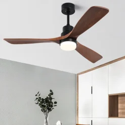 Ceiling Fan with Light App & Remote Control 105/130cm Dimmable 6 Wind Speeds Modern Ceiling Fan for Bedroom, Living Room, Small Room 110-240V