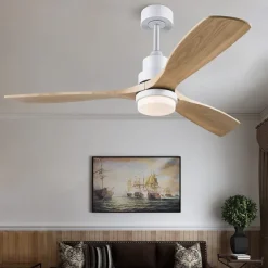 Ceiling Fan with Light App & Remote Control 105/130cm Dimmable 6 Wind Speeds Modern Ceiling Fan for Bedroom, Living Room, Small Room 110-240V