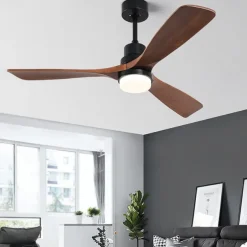 Ceiling Fan with Light App & Remote Control 105/130cm Dimmable 6 Wind Speeds Modern Ceiling Fan for Bedroom, Living Room, Small Room 110-240V