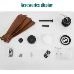 Ceiling Fan with Light App & Remote Control 105/130cm Dimmable 6 Wind Speeds Modern Ceiling Fan for Bedroom, Living Room, Small Room 110-240V