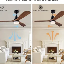 Ceiling Fan with Light App & Remote Control 105/130cm Dimmable 6 Wind Speeds Modern Ceiling Fan for Bedroom, Living Room, Small Room 110-240V