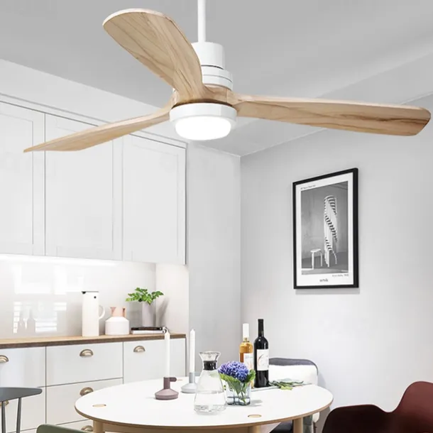 Ceiling Fan with Light App & Remote Control 105/130cm Dimmable 6 Wind Speeds Modern Ceiling Fan for Bedroom, Living Room, Small Room 110-240V