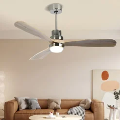 Ceiling Fan with Light App & Remote Control 105/130cm Dimmable 6 Wind Speeds Modern Ceiling Fan for Bedroom, Living Room, Small Room 110-240V