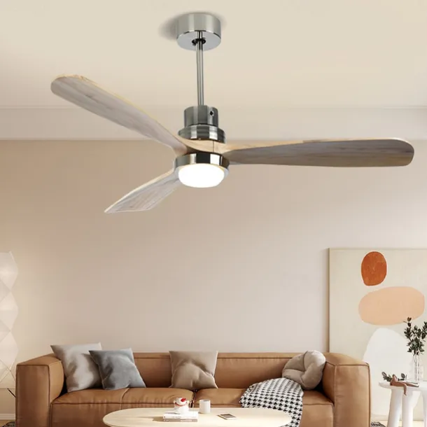 Ceiling Fan with Light App & Remote Control 105/130cm Dimmable 6 Wind Speeds Modern Ceiling Fan for Bedroom, Living Room, Small Room 110-240V
