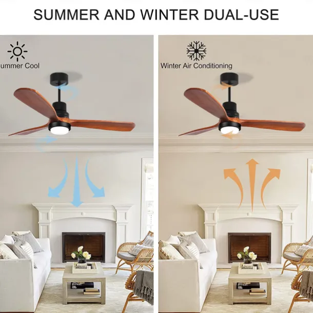 Ceiling Fan with Light App & Remote Control 105/130cm Dimmable 6 Wind Speeds Modern Ceiling Fan for Bedroom, Living Room, Small Room 110-240V