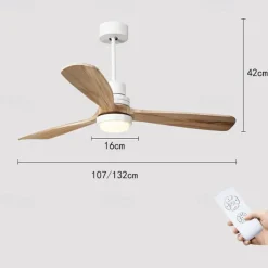 Ceiling Fan with Light App & Remote Control 105/130cm Dimmable 6 Wind Speeds Modern Ceiling Fan for Bedroom, Living Room, Small Room 110-240V