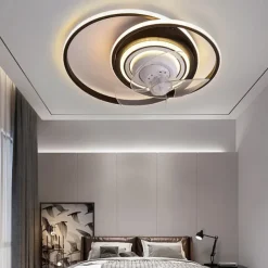 Ceiling Fan with Light Circle Design App & Remote Control 50cm Dimmable 6 Wind Speeds Modern Ceiling Fan for Bedroom, Living Room, Small Room 110-240V