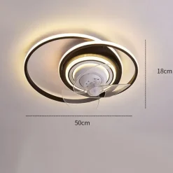 Ceiling Fan with Light Circle Design App & Remote Control 50cm Dimmable 6 Wind Speeds Modern Ceiling Fan for Bedroom, Living Room, Small Room 110-240V