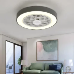 Ceiling Fan with Light 50cm 19.66in 30W*2 Macarone Safe Stepless Dimming Ceiling Fan Light Including Remote Control APP Control for Timed Six Speed Embedded Ceiling Fan with Light AC110V AC220V