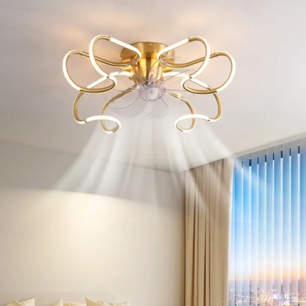Ceiling Fan with Light Dimmable 65cm 6 Wind Speeds Modern Ceiling Fan for Bedroom, Living Room App & Remote Control 110-240V#