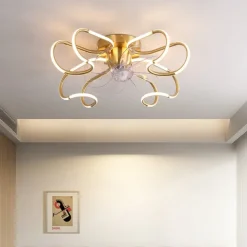 Ceiling Fan with Light Dimmable 65cm 6 Wind Speeds Modern Ceiling Fan for Bedroom, Living Room App & Remote Control 110-240V#