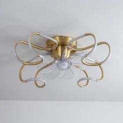 Ceiling Fan with Light Dimmable 65cm 6 Wind Speeds Modern Ceiling Fan for Bedroom, Living Room App & Remote Control 110-240V#