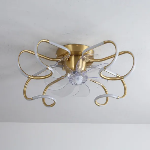 Ceiling Fan with Light Dimmable 65cm 6 Wind Speeds Modern Ceiling Fan for Bedroom, Living Room App & Remote Control 110-240V#