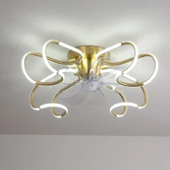 Ceiling Fan with Light Dimmable 65cm 6 Wind Speeds Modern Ceiling Fan for Bedroom, Living Room App & Remote Control 110-240V#