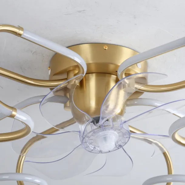 Ceiling Fan with Light Dimmable 65cm 6 Wind Speeds Modern Ceiling Fan for Bedroom, Living Room App & Remote Control 110-240V#