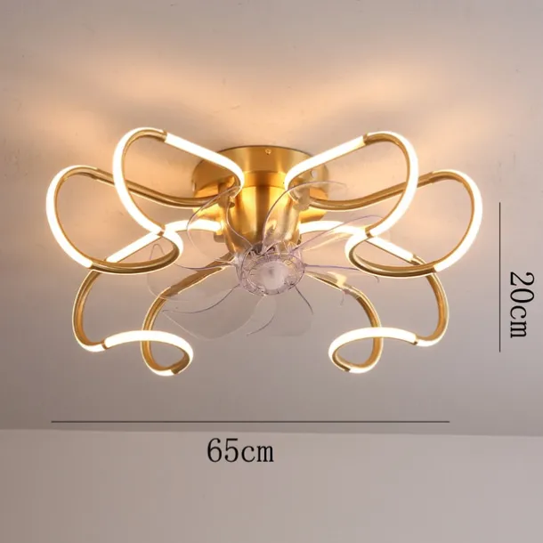 Ceiling Fan with Light Dimmable 65cm 6 Wind Speeds Modern Ceiling Fan for Bedroom, Living Room App & Remote Control 110-240V#