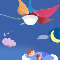 Ceiling Fan with Light Dimmable 90cm 6 Wind Speeds Modern Ceiling Fan for Kids Bedroom, Living Room App & Remote Control 110-240V