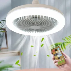 Ceiling Fan with Light Remote Control CABLE E26 SOCKET INCLUDE 10 Inch Enclosed Ceiling Fan Dimmable 3 Light Color, 3 Speed LED Low Profile Flush Mount Ceiling Fan for Kitchen