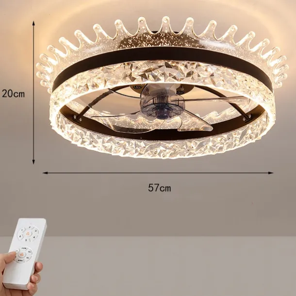 Ceiling Fan with Light Ring Circle Design 22" App & Remote Control, Timing & 3 Led Color Led Ceiling Fan, 6 Wind Speeds Modern Ceiling Fan for Bedroom, Living Room, Small Room