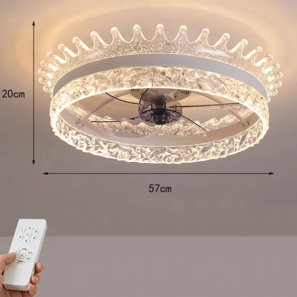 Ceiling Fan with Light Ring Circle Design 22" App & Remote Control, Timing & 3 Led Color Led Ceiling Fan, 6 Wind Speeds Modern Ceiling Fan for Bedroom, Living Room, Small Room