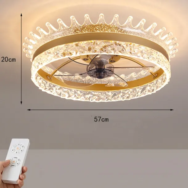 Ceiling Fan with Light Ring Circle Design 22" App & Remote Control, Timing & 3 Led Color Led Ceiling Fan, 6 Wind Speeds Modern Ceiling Fan for Bedroom, Living Room, Small Room