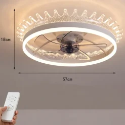 Ceiling Fan with Light Ring Circle Design 22