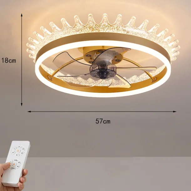 Ceiling Fan with Light Ring Circle Design 22" App & Remote Control, Timing & 3 Led Color Led Ceiling Fan, 6 Wind Speeds Modern Ceiling Fan for Bedroom, Living Room, Small Room