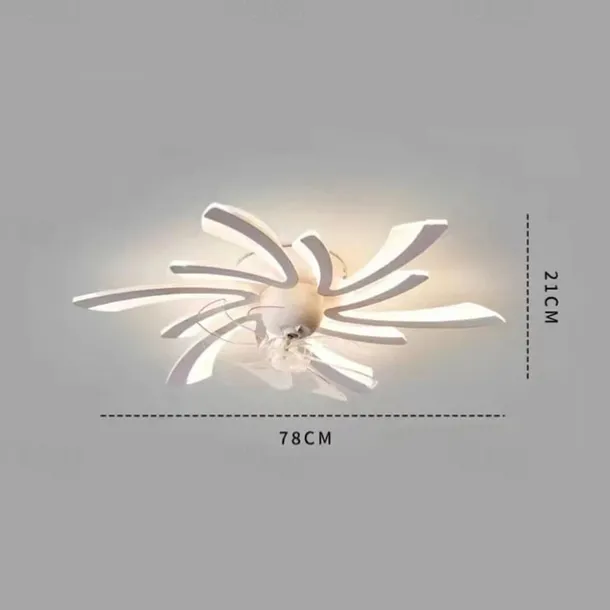 Ceiling Fan with Lights 65cm Dimmable LED 3 Color 6 Speeds Timing Reversible Blades with Remote Control, Household Fan Chandelier, indoor Low Profile Flush Mount Ceiling Fan