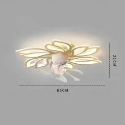 Ceiling Fan with Lights 65cm Dimmable LED 3 Color 6 Speeds Timing Reversible Blades with Remote Control, Household Fan Chandelier, indoor Low Profile Flush Mount Ceiling Fan