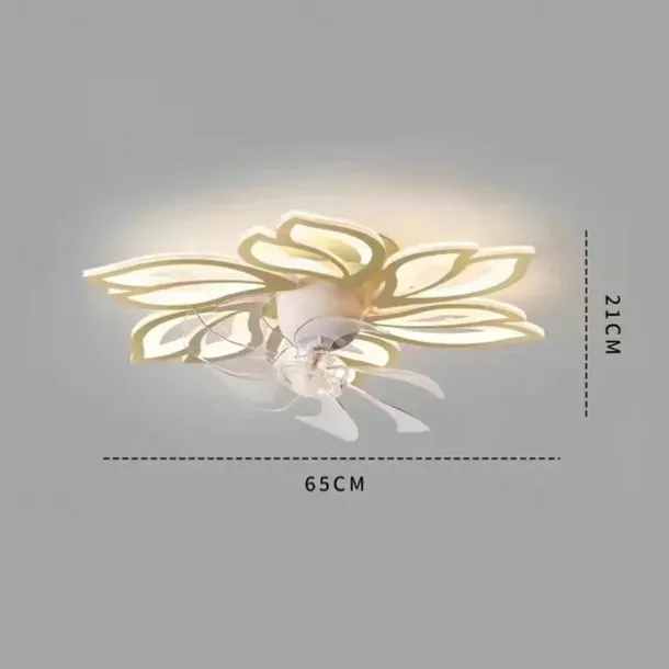 Ceiling Fan with Lights 65cm Dimmable LED 3 Color 6 Speeds Timing Reversible Blades with Remote Control, Household Fan Chandelier, indoor Low Profile Flush Mount Ceiling Fan