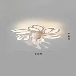 Ceiling Fan with Lights 65cm Dimmable LED 3 Color 6 Speeds Timing Reversible Blades with Remote Control, Household Fan Chandelier, indoor Low Profile Flush Mount Ceiling Fan