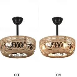 Ceiling Fan with Lights Crystal Black 18