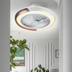 Ceiling Fan with Lights Remote Control, Indoor Low Profile Modern Flush Mount Ceiling Fan with 72W Warm Natural Bright 3 Color LED Lights, 3 Speeds Smart Ac Fan for Kitchen and Bedroom (White)