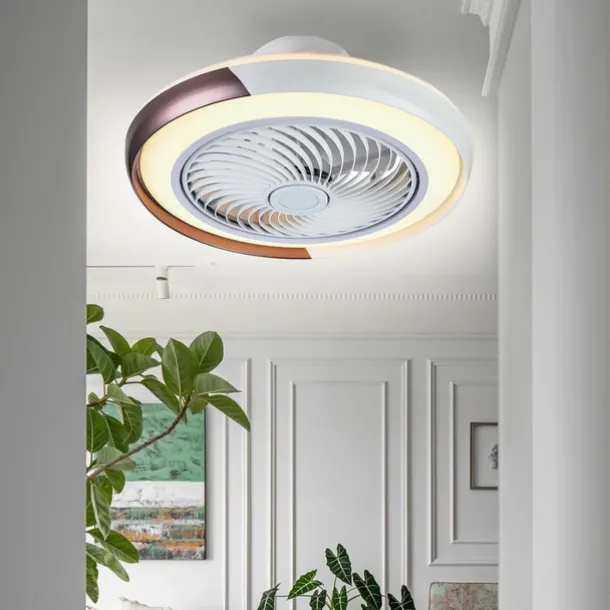 Ceiling Fan with Lights Remote Control, Indoor Low Profile Modern Flush Mount Ceiling Fan with 72W Warm Natural Bright 3 Color LED Lights, 3 Speeds Smart Ac Fan for Kitchen and Bedroom (White)