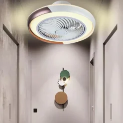 Ceiling Fan with Lights Remote Control, Indoor Low Profile Modern Flush Mount Ceiling Fan with 72W Warm Natural Bright 3 Color LED Lights, 3 Speeds Smart Ac Fan for Kitchen and Bedroom (White)