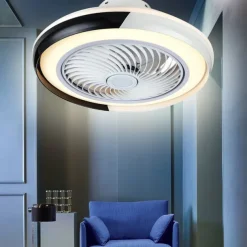 Ceiling Fan with Lights Remote Control, Indoor Low Profile Modern Flush Mount Ceiling Fan with 72W Warm Natural Bright 3 Color LED Lights, 3 Speeds Smart Ac Fan for Kitchen and Bedroom (White)