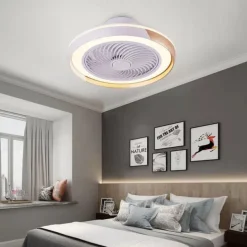 Ceiling Fan with Lights Remote Control, Indoor Low Profile Modern Flush Mount Ceiling Fan with 72W Warm Natural Bright 3 Color LED Lights, 3 Speeds Smart Ac Fan for Kitchen and Bedroom (White)