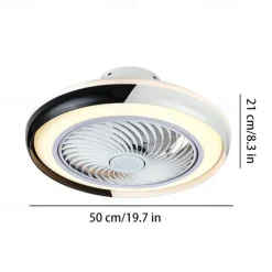 Ceiling Fan with Lights Remote Control, Indoor Low Profile Modern Flush Mount Ceiling Fan with 72W Warm Natural Bright 3 Color LED Lights, 3 Speeds Smart Ac Fan for Kitchen and Bedroom (White)