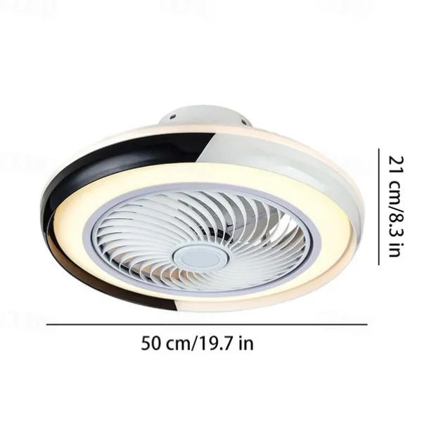 Ceiling Fan with Lights Remote Control, Indoor Low Profile Modern Flush Mount Ceiling Fan with 72W Warm Natural Bright 3 Color LED Lights, 3 Speeds Smart Ac Fan for Kitchen and Bedroom (White)