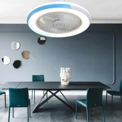 Ceiling Fan with Lights Remote Control, Indoor Low Profile Modern Flush Mount Ceiling Fan with 72W Warm Natural Bright 3 Color LED Lights, 3 Speeds Smart Ac Fan for Kitchen and Bedroom (White)