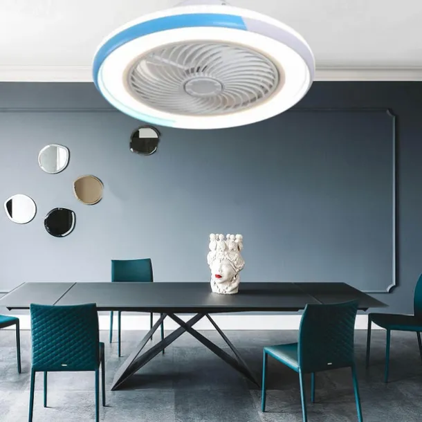 Ceiling Fan with Lights Remote Control, Indoor Low Profile Modern Flush Mount Ceiling Fan with 72W Warm Natural Bright 3 Color LED Lights, 3 Speeds Smart Ac Fan for Kitchen and Bedroom (White)