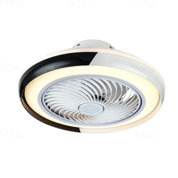 Ceiling Fan with Lights Remote Control, Indoor Low Profile Modern Flush Mount Ceiling Fan with 72W Warm Natural Bright 3 Color LED Lights, 3 Speeds Smart Ac Fan for Kitchen and Bedroom (White)