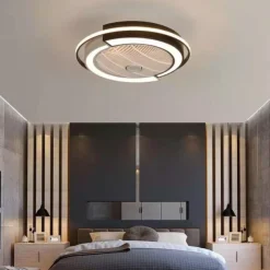 Ceiling Fan with Lights Remote Control, Indoor Low Profile Modern Flush Mount Ceiling Fan with 72W Warm Natural Bright 3 Color LED Lights, 3 Speeds Smart Ac Fan for Kitchen and Bedroom (White)