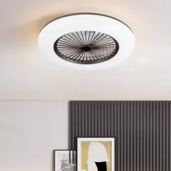 Ceiling Fans with Lights, 55cm Modern Low Profile Ceiling Fan, 72W Flush Mount, 3 Colors, 3 Speeds, Dimmable Ceiling Fan with Light 110-240V