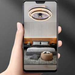 Ceiling Fans with Lights Flush Mount Low Profile Indoor Ceiling Fan,19.5